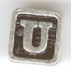 1 9mm Silver Slider - Letter "U"